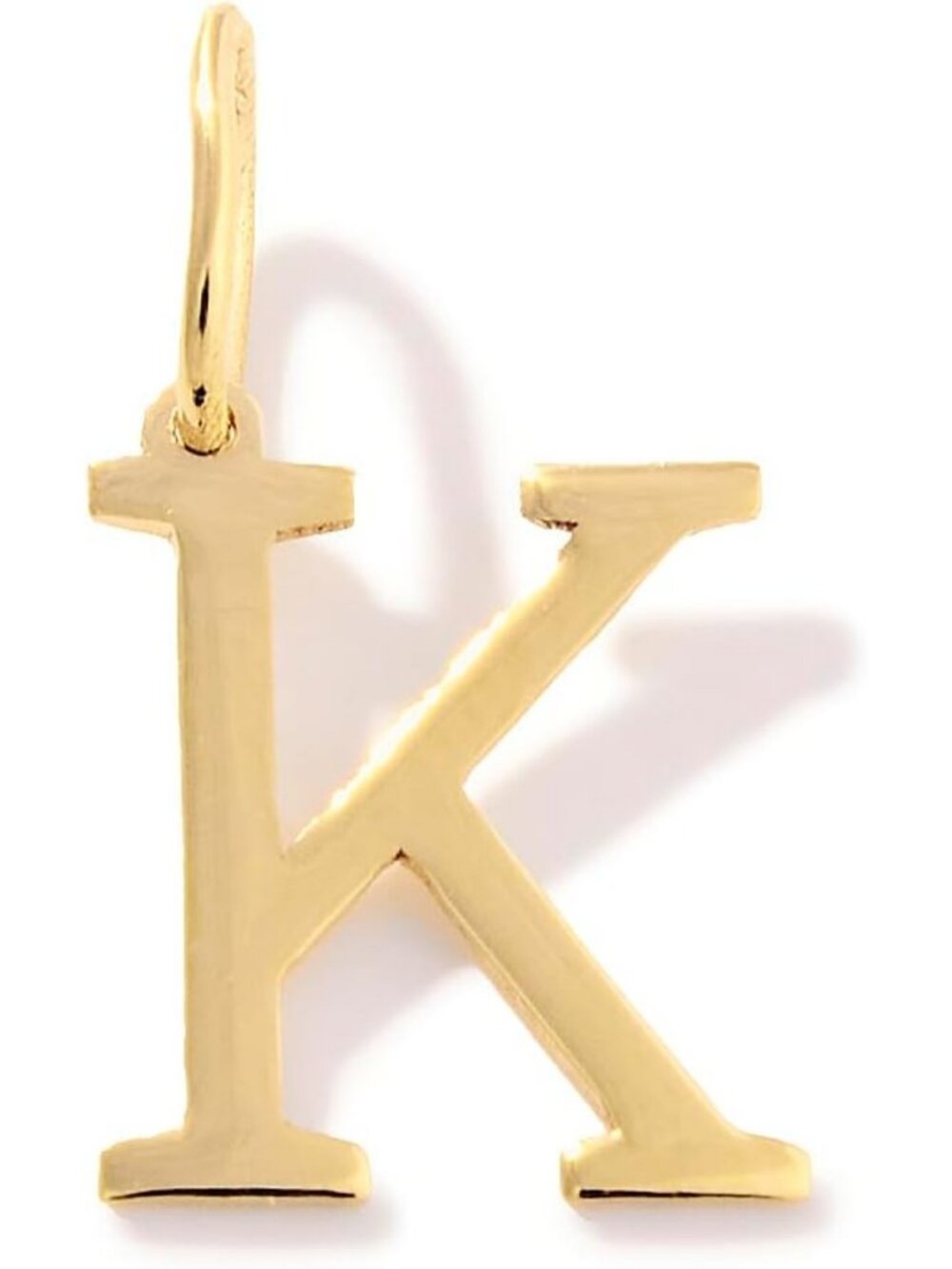 Personalized 14K Solid Gold Initial Charm Pendant for Women - Custom Block